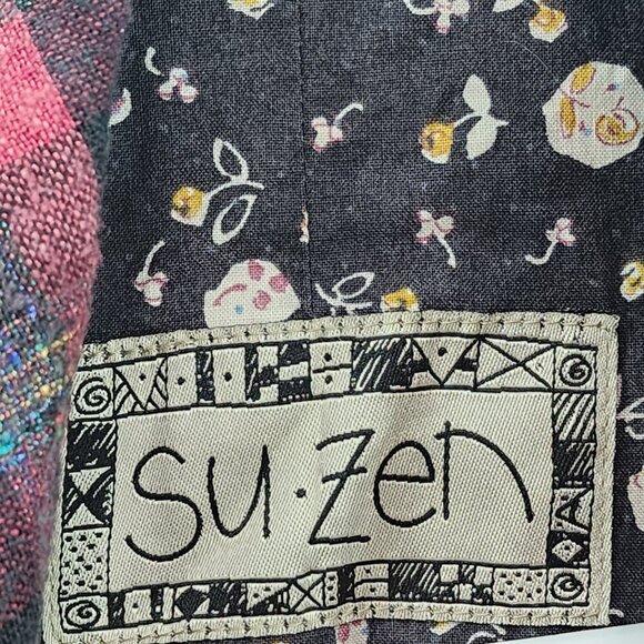 SuZen Vintage Women's 100% Cotton Plaid Long Sleeve Cotton Farmcore Jacket- OS - Picture 6 of 9